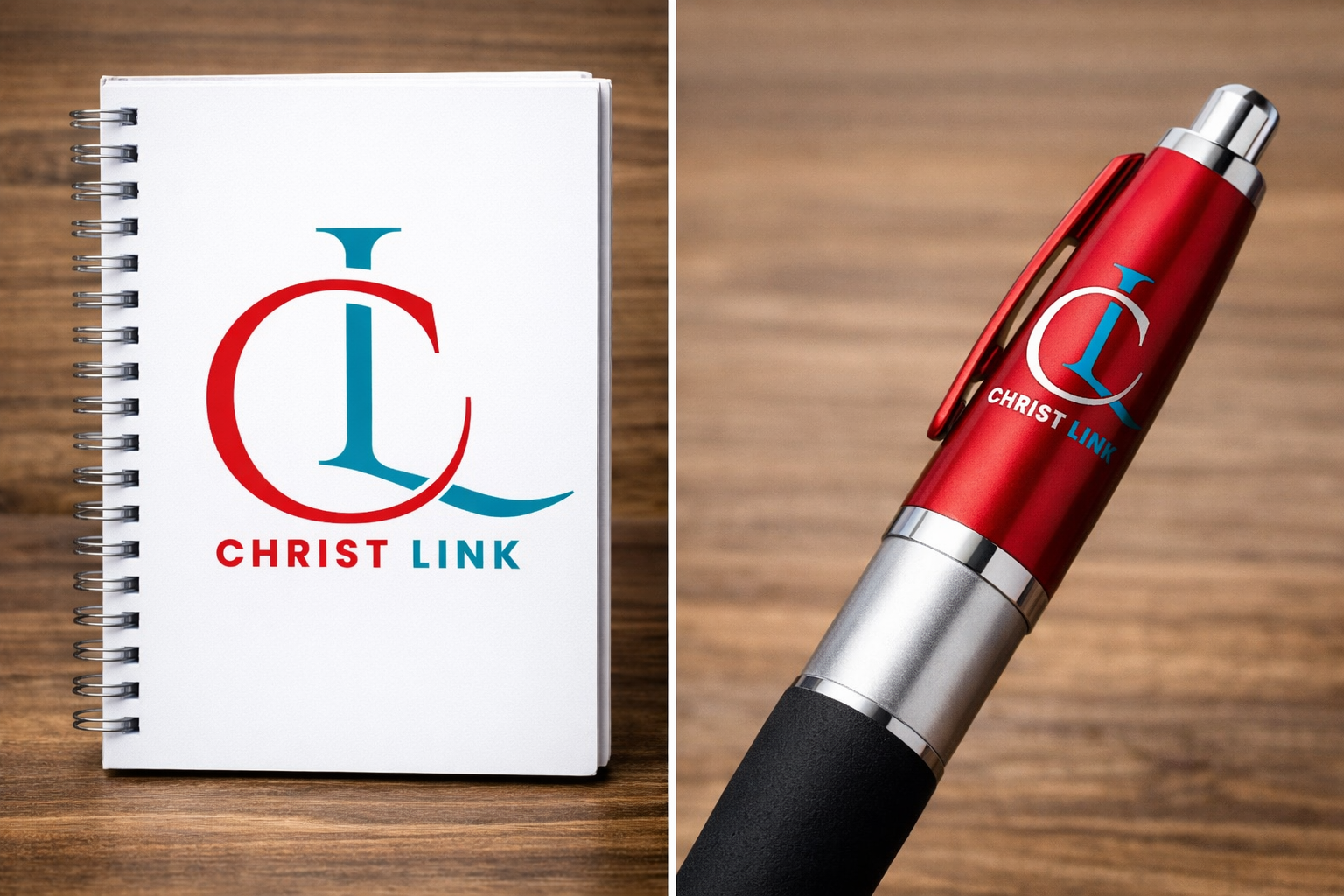 Carnet & Stylo Christ Link – Ensemble de bureau